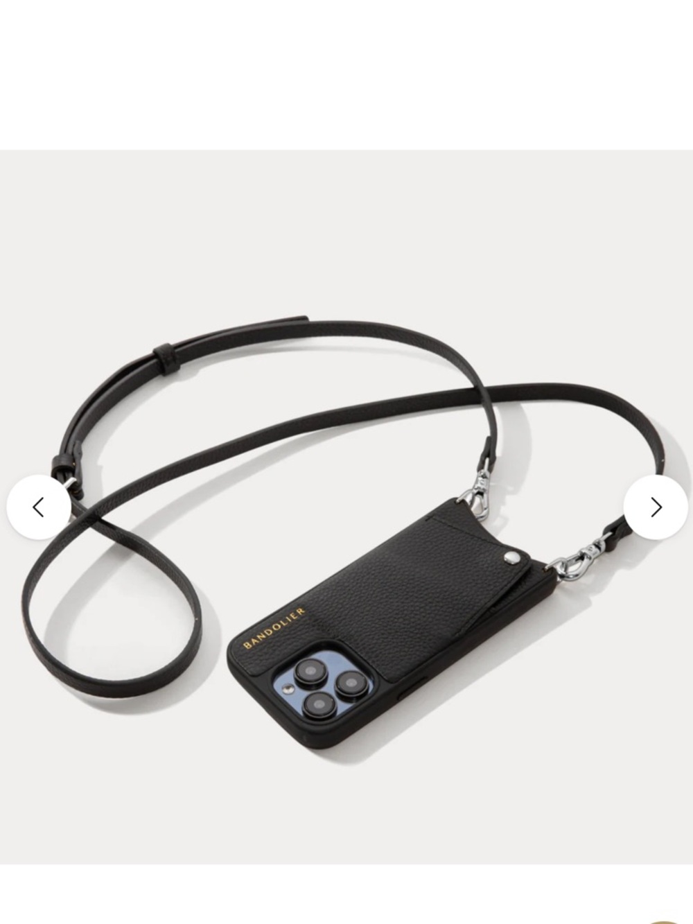 Bandolier Emma Black Pebble Leather Crossbody Phone Wallet PRO MAX 14